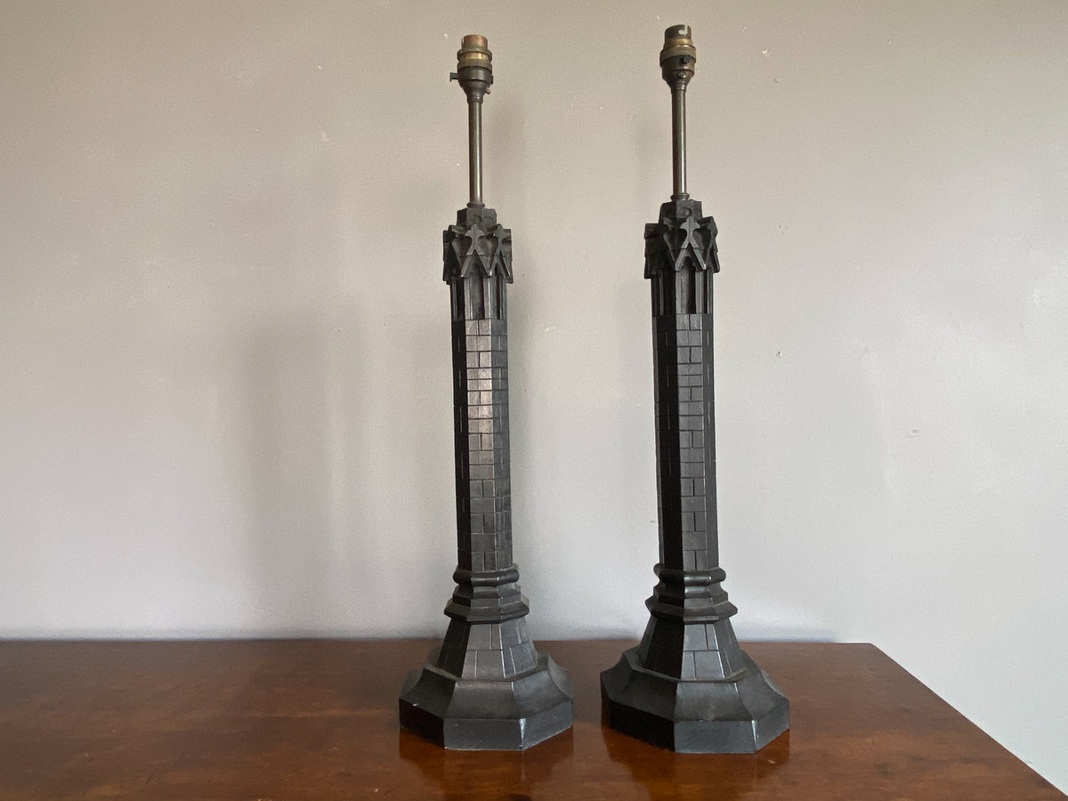 A Pair of Architectural Form Lamps