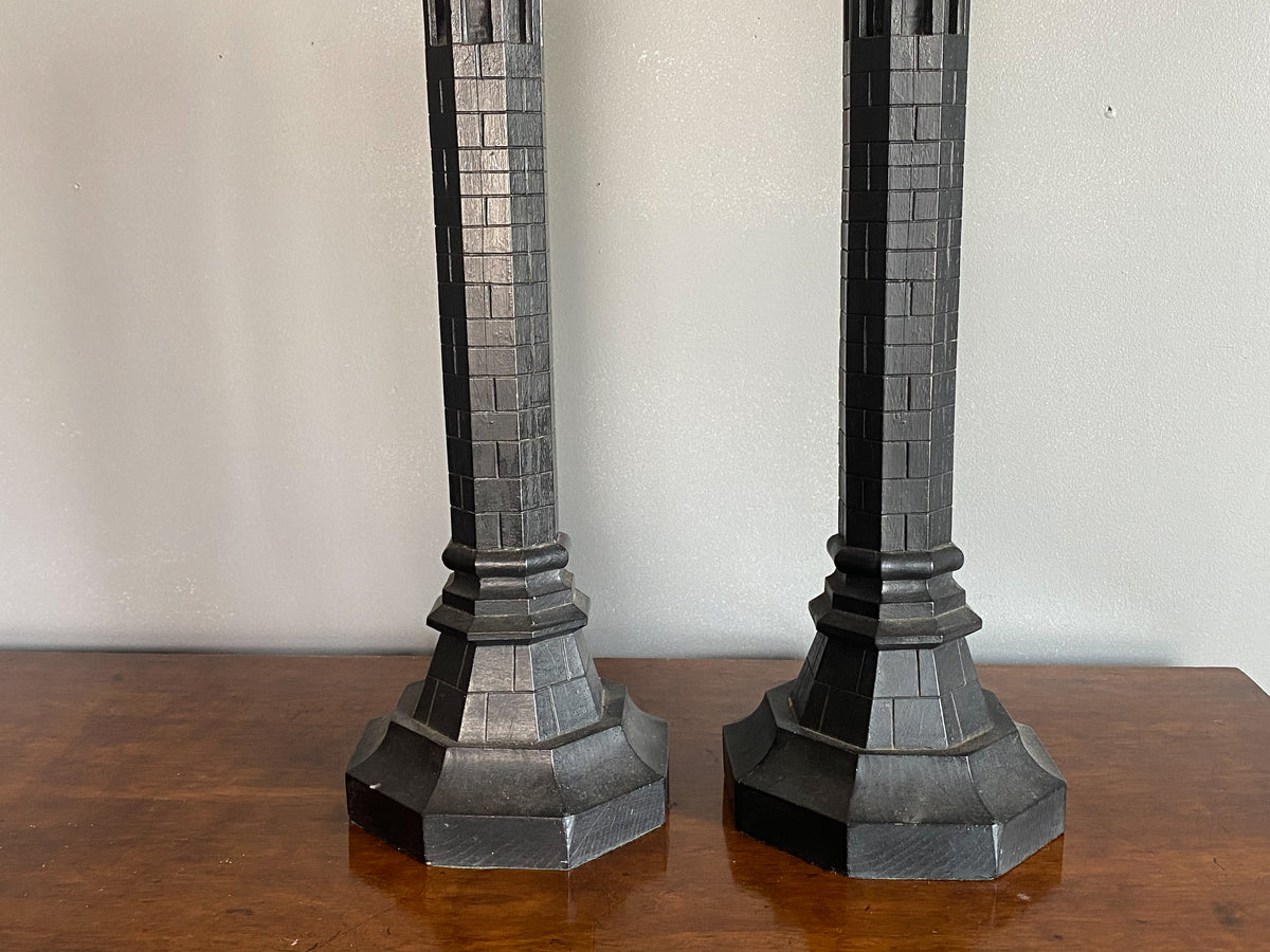 A Pair of Architectural Form Lamps