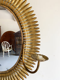 Spanish Gilt Metal Sunburst Mirror