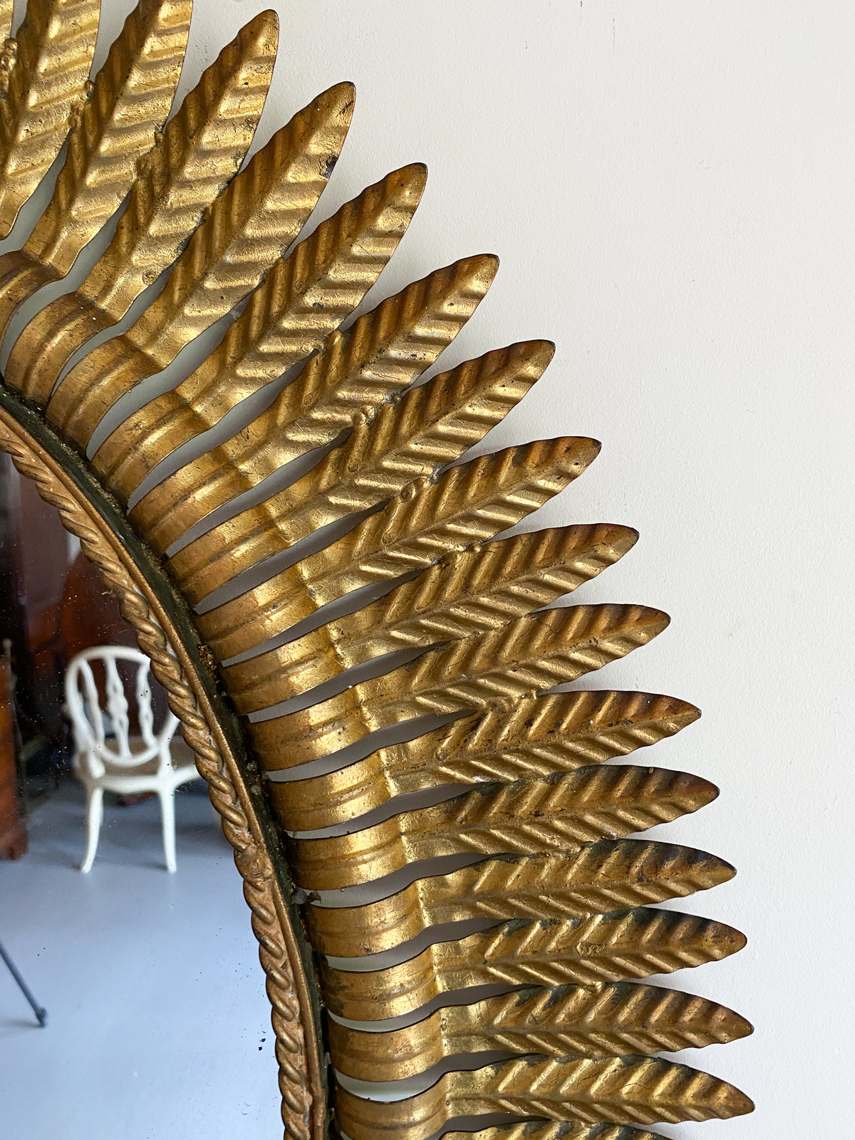 Spanish Gilt Metal Sunburst Mirror