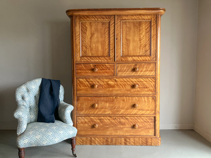 A 19th Century Satin Birch Cupboard