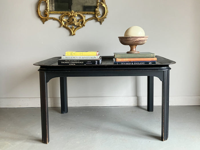 A Regency Toleware Tray on Stand