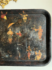 A Regency Toleware Tray on Stand