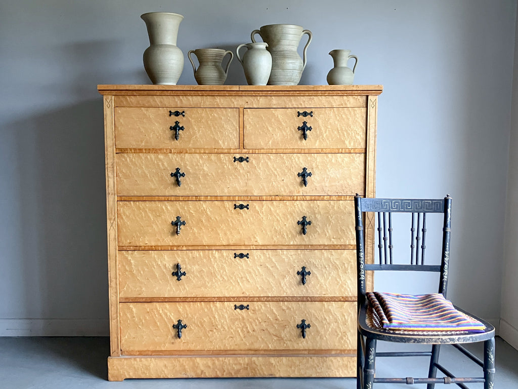 A Late 19th Century Birds Eye Maple Chest of Drawers