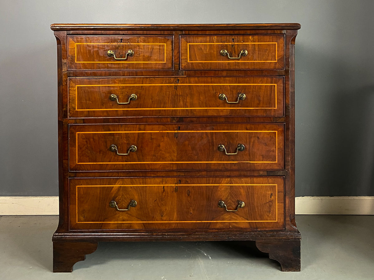 George III Walnut Inlaid Chest of Drawers