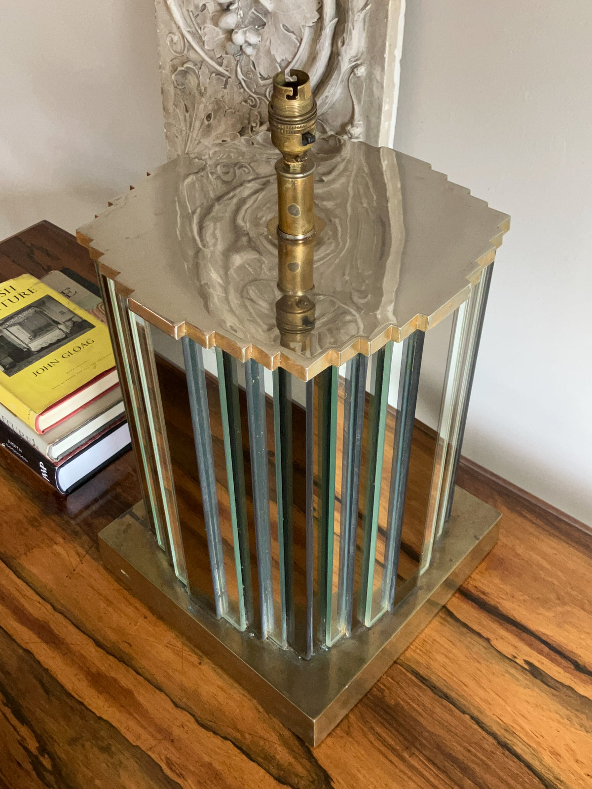 A Large 20th Century Mirrored Lamp