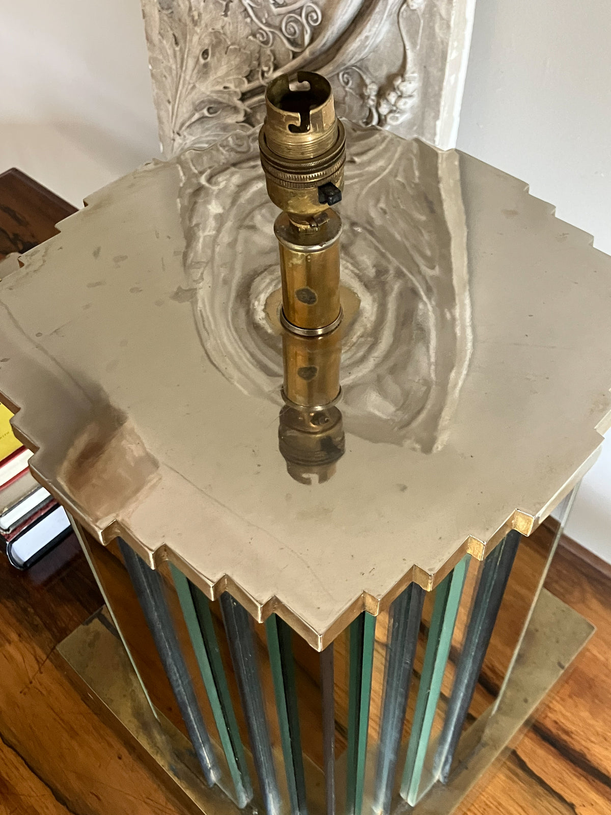 A Large 20th Century Mirrored Lamp