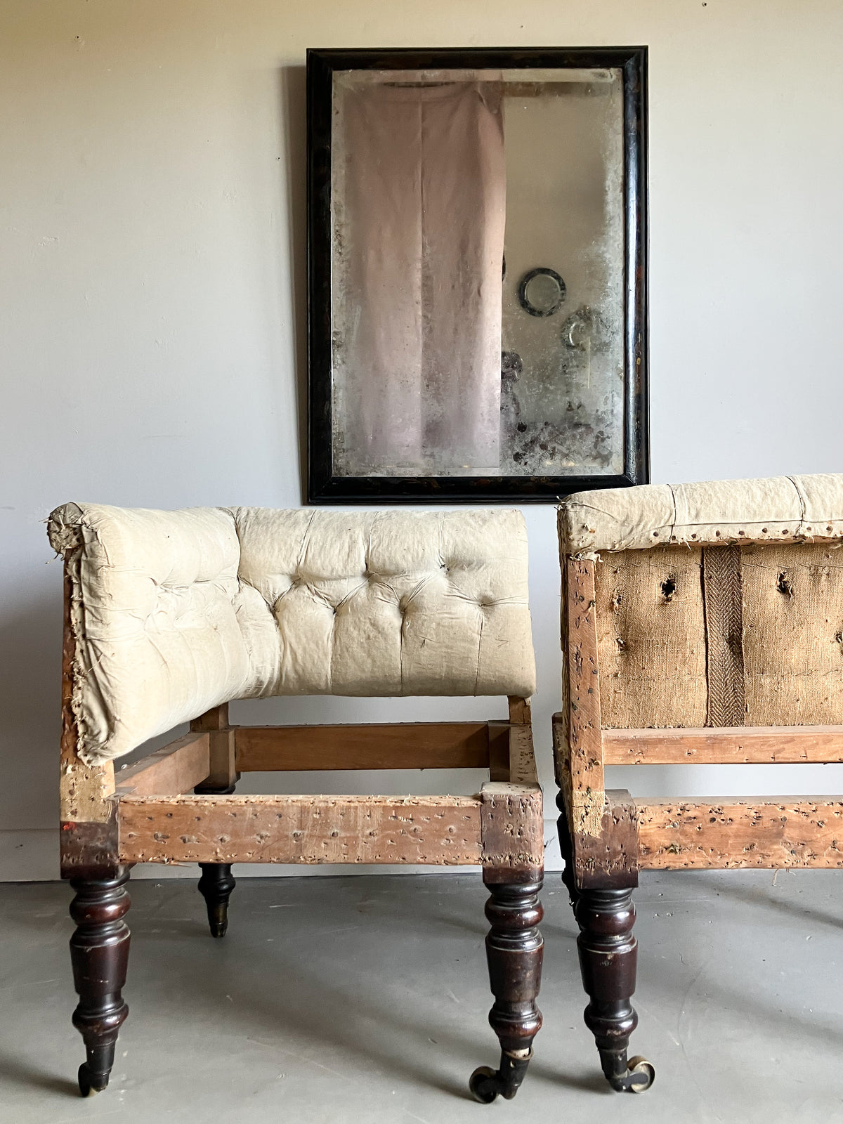 A Pair of 19th Century Upholstered Corner Chairs