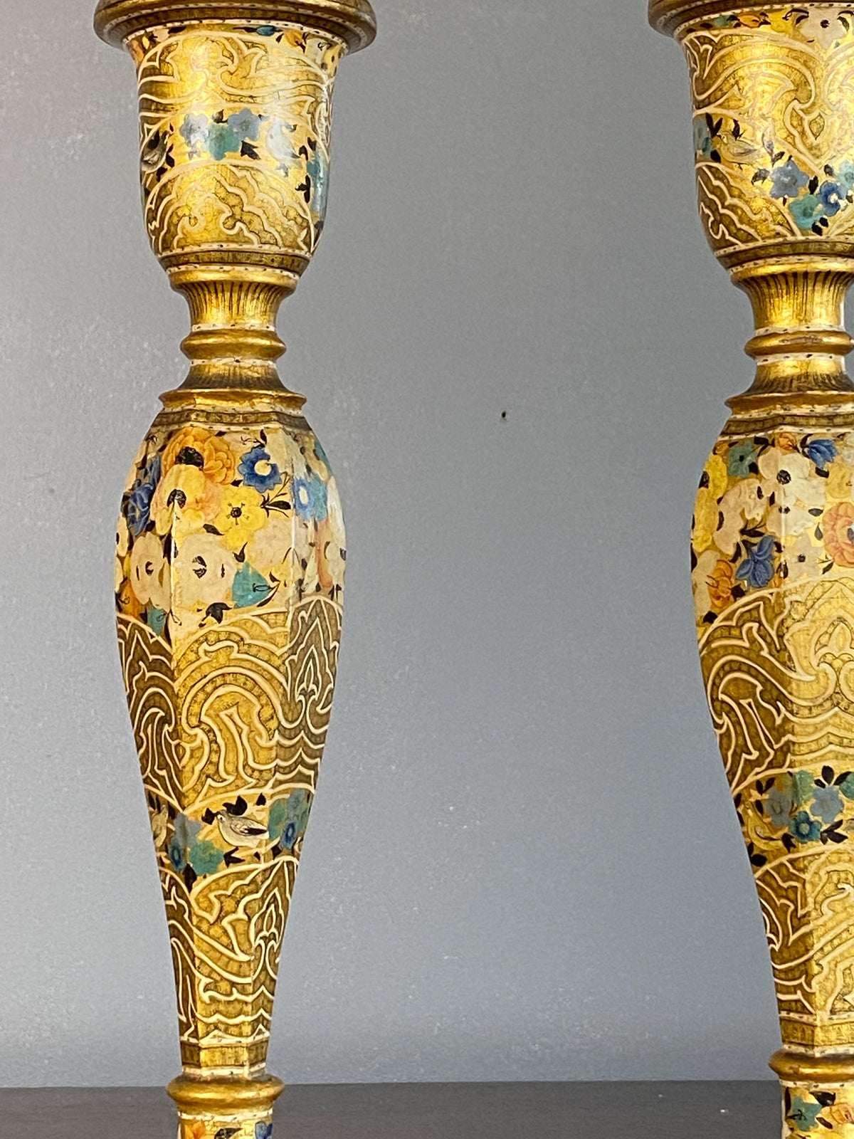 Early 20th Century Kashmiri Candlesticks