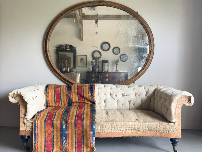 A Large Early 20th Century Oval Mirror