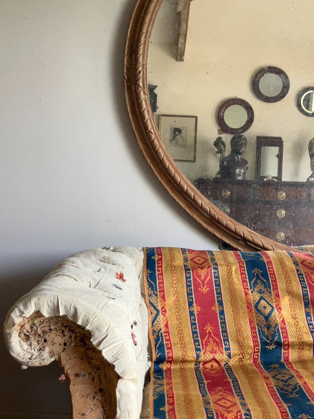 A Large Early 20th Century Oval Mirror