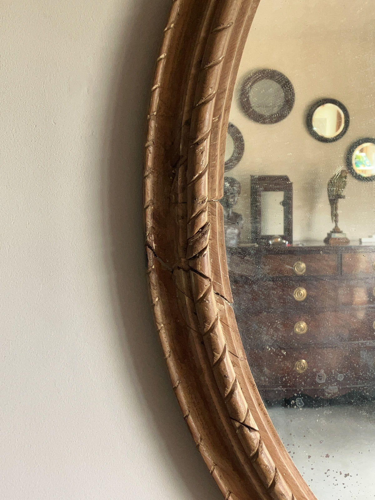 A Large Early 20th Century Oval Mirror