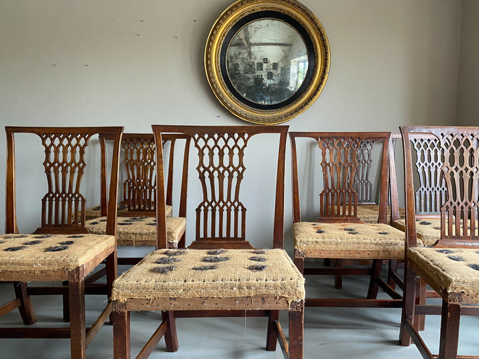 An Exceptional Set of Eight Chippendale Period Dining Chairs