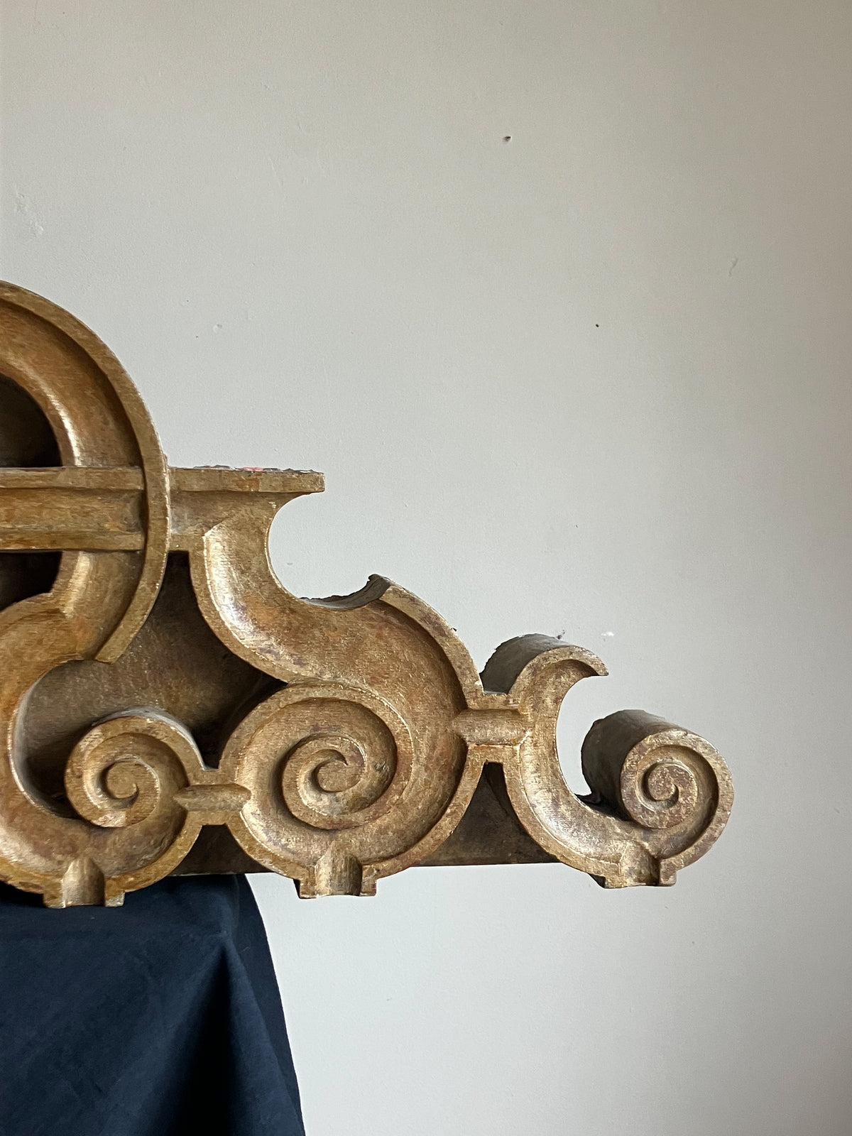 An Early 20th Century Oak Painted Pediment