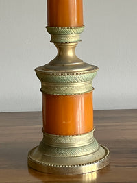 A Mid Century Resin and Brass Lamp