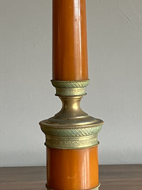 A Mid Century Resin and Brass Lamp