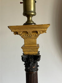 Large 19th Century Masonic Column Lamps