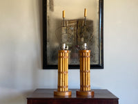 A Pair of Mid Century American Bamboo Lamps