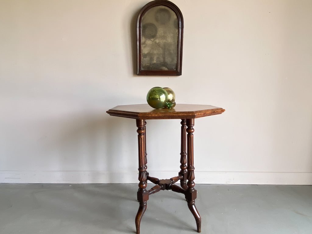 A Late 19th Century Burr Yew Wood and Rosewood Occasional Table