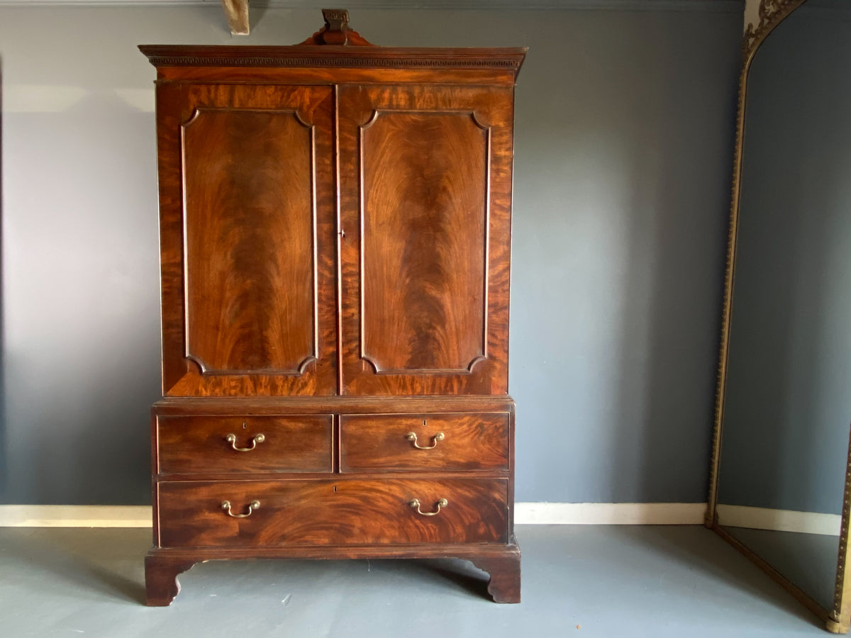 George III Mahogany Linen Press