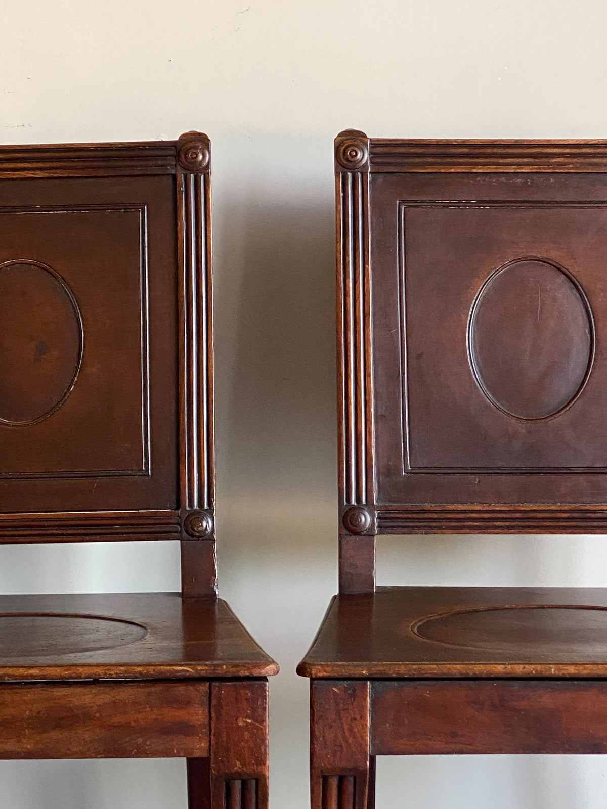 A Pair of Early 19th Century Mahogany Hall Chairs