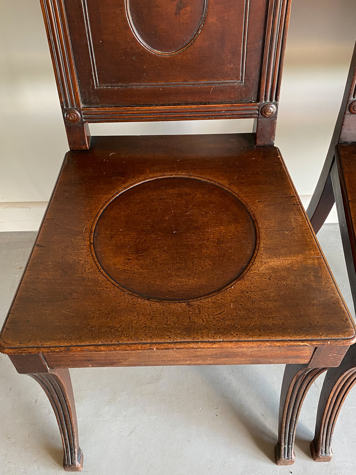 A Pair of Early 19th Century Mahogany Hall Chairs