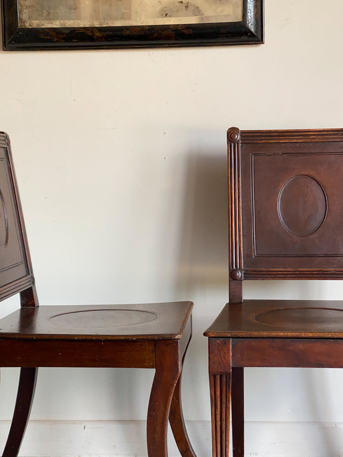 A Pair of Early 19th Century Mahogany Hall Chairs