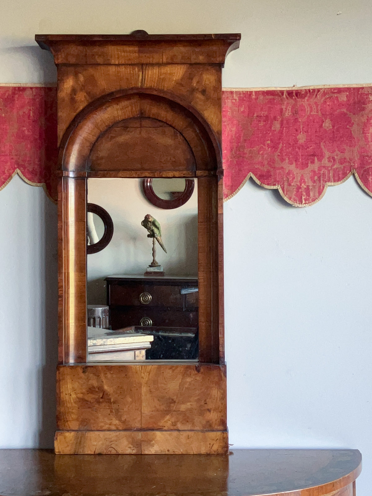 An Early 19th Century Fruitwood Pier Mirror