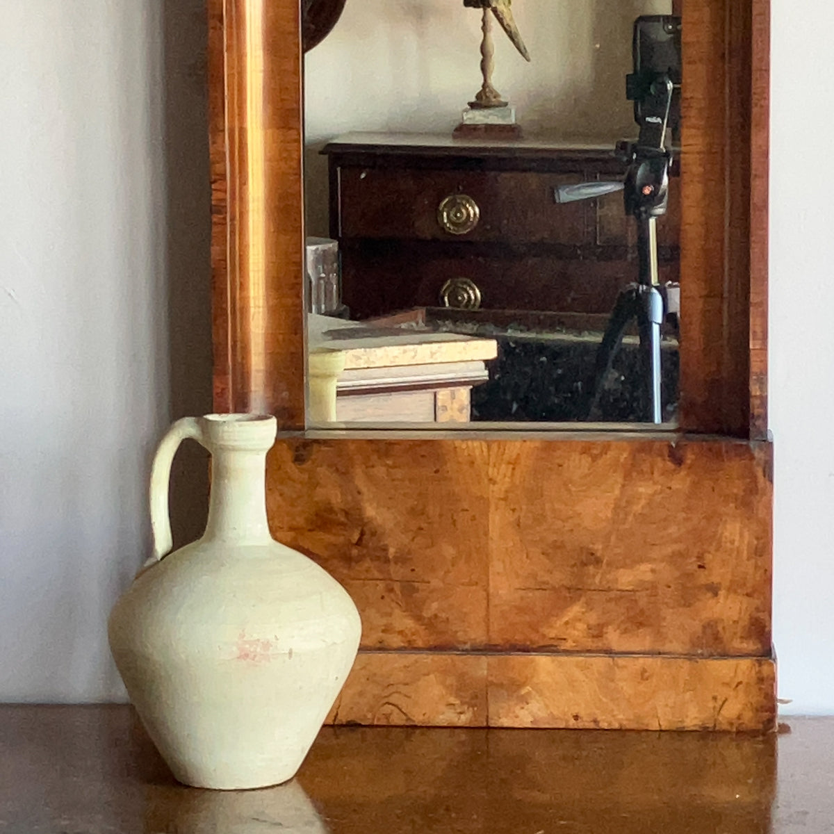 An Early 19th Century Fruitwood Pier Mirror