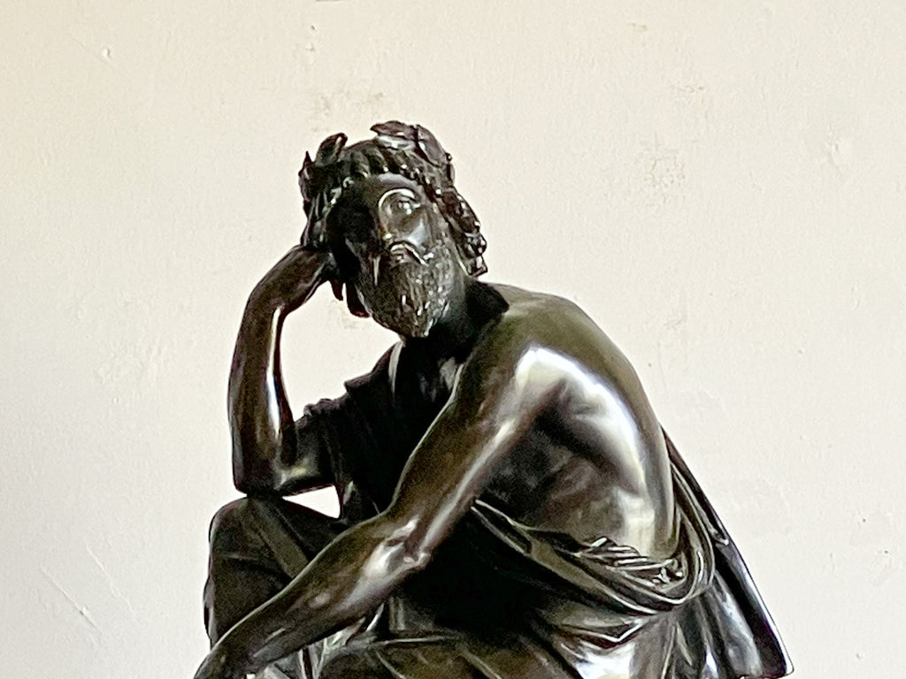 A Late 19th Century Patinated Bronze Figure of a Seated Zeus