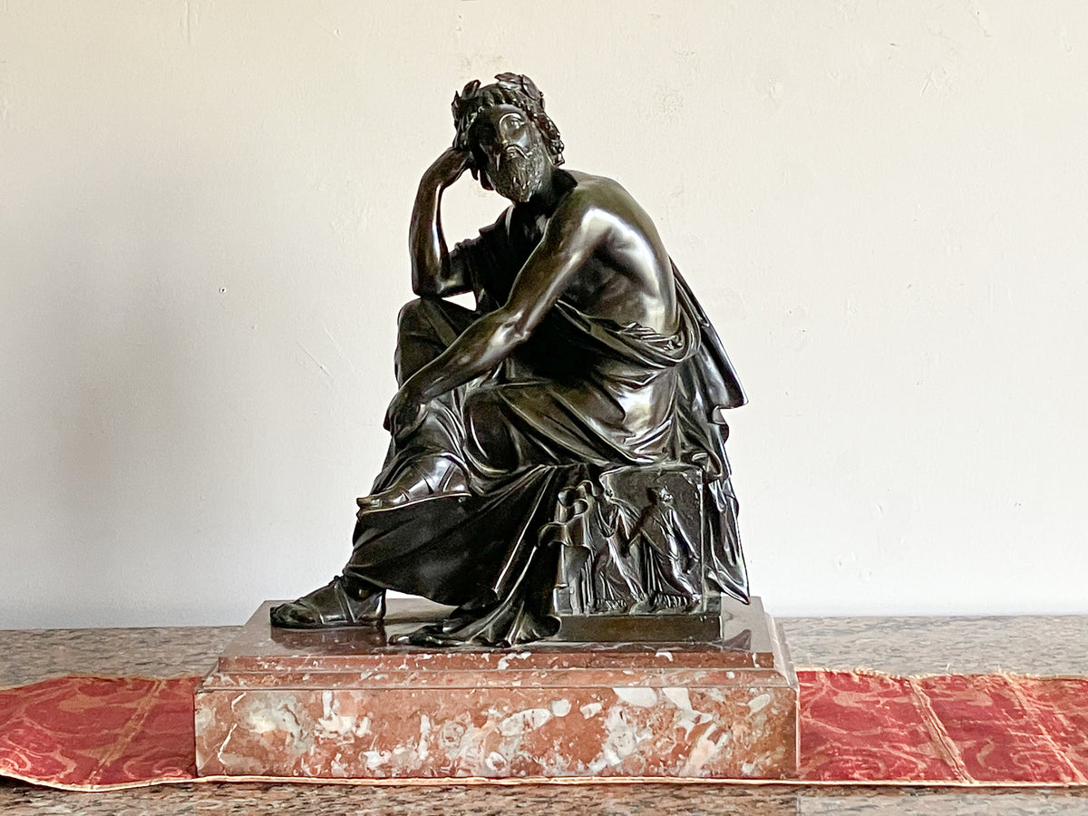 A Late 19th Century Patinated Bronze Figure of a Seated Zeus