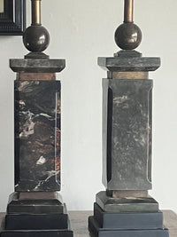 A Pair of Late 20th Century Marble Lamps