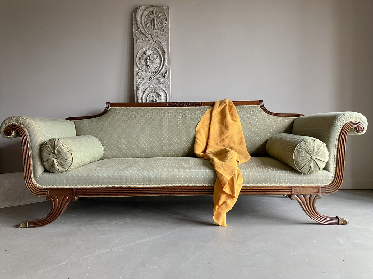 A Federal Period Mahogany Frame Sofa in the Manner of Duncan Phyfe