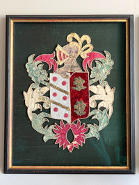 Two 19th Century Appliqué Heralidic Shields