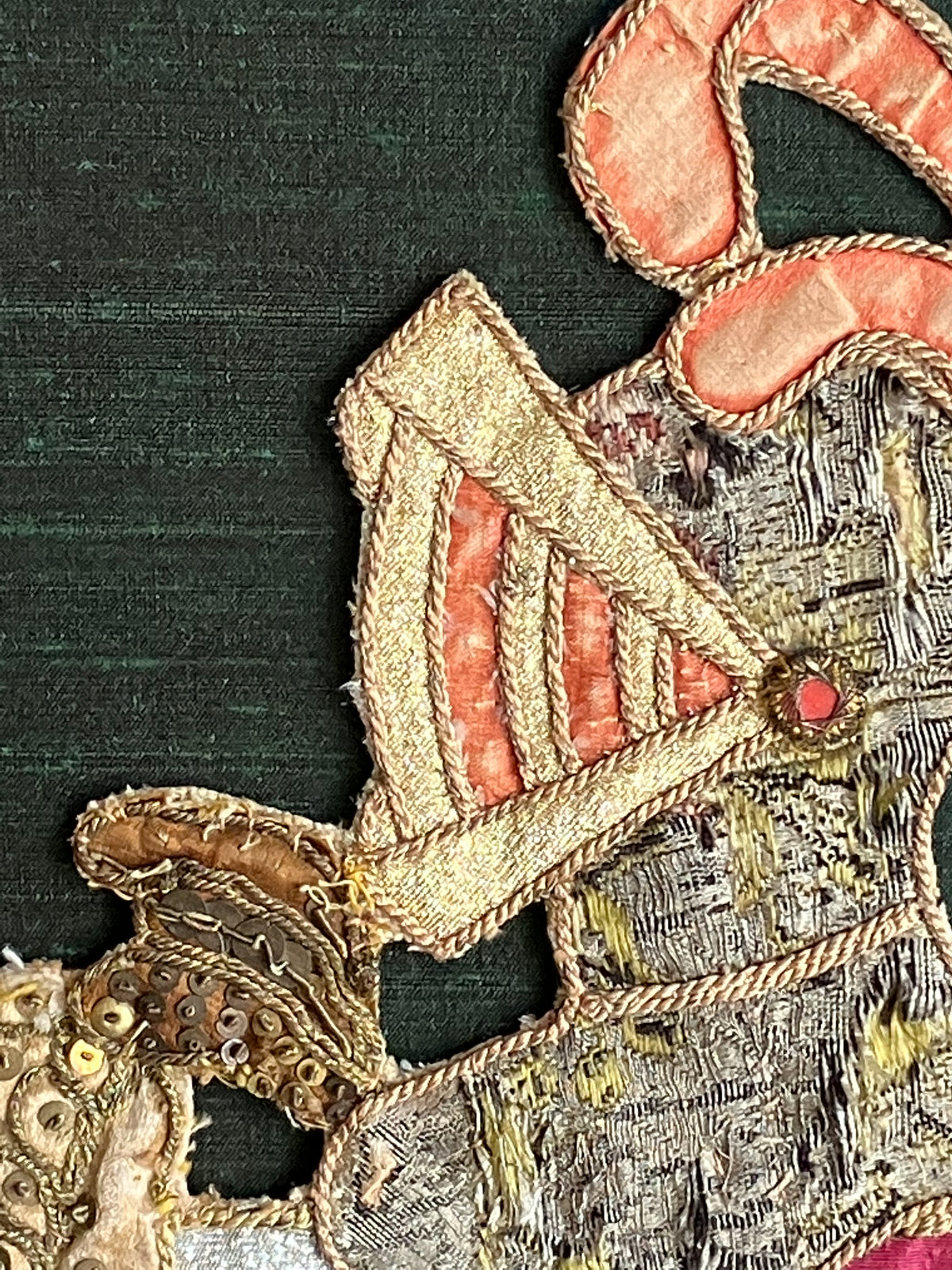 Two 19th Century Appliqué Heralidic Shields