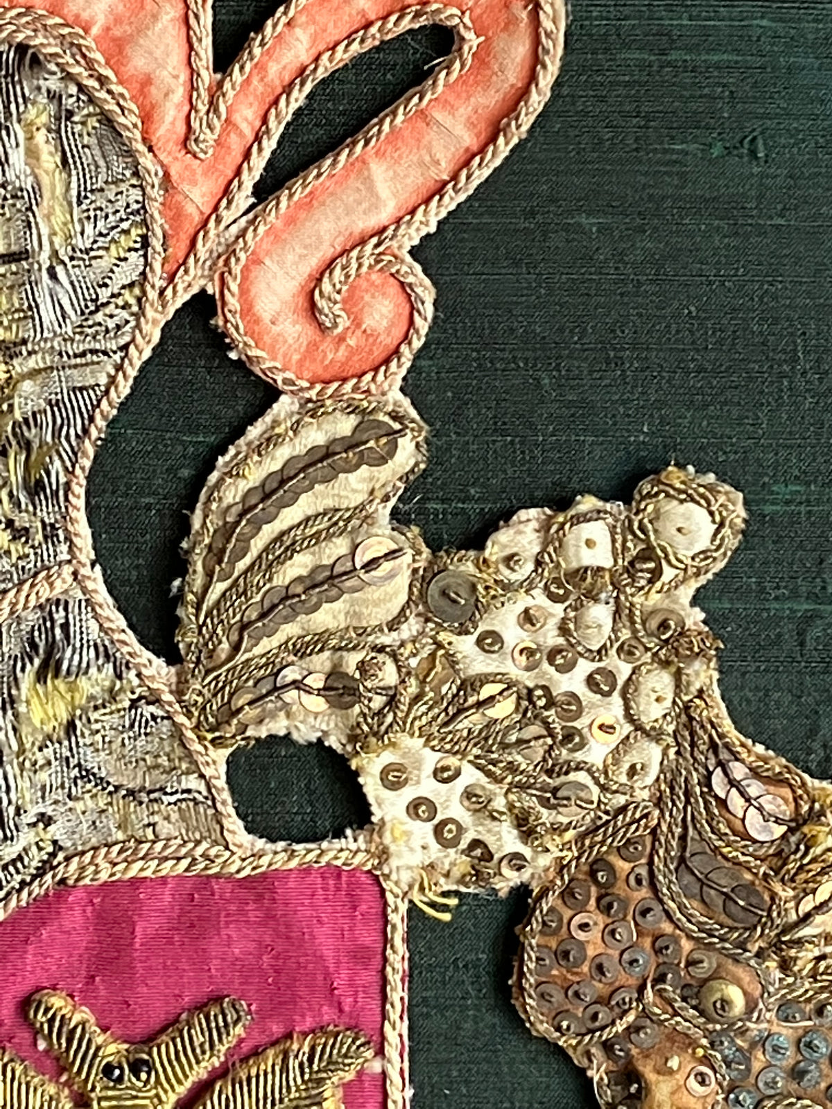 Two 19th Century Appliqué Heralidic Shields