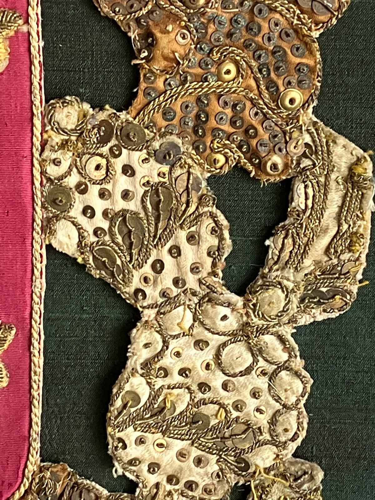 Two 19th Century Appliqué Heralidic Shields