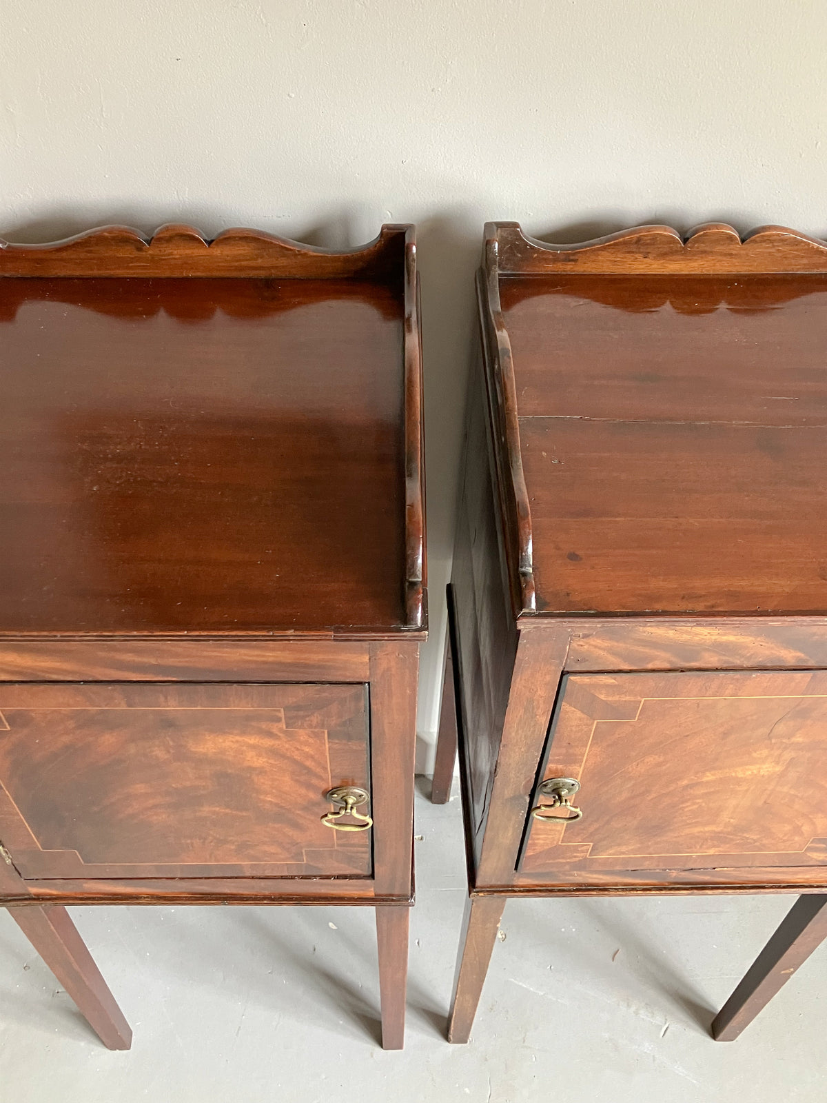 A Pair of George III Mahogany Pot Cupboards