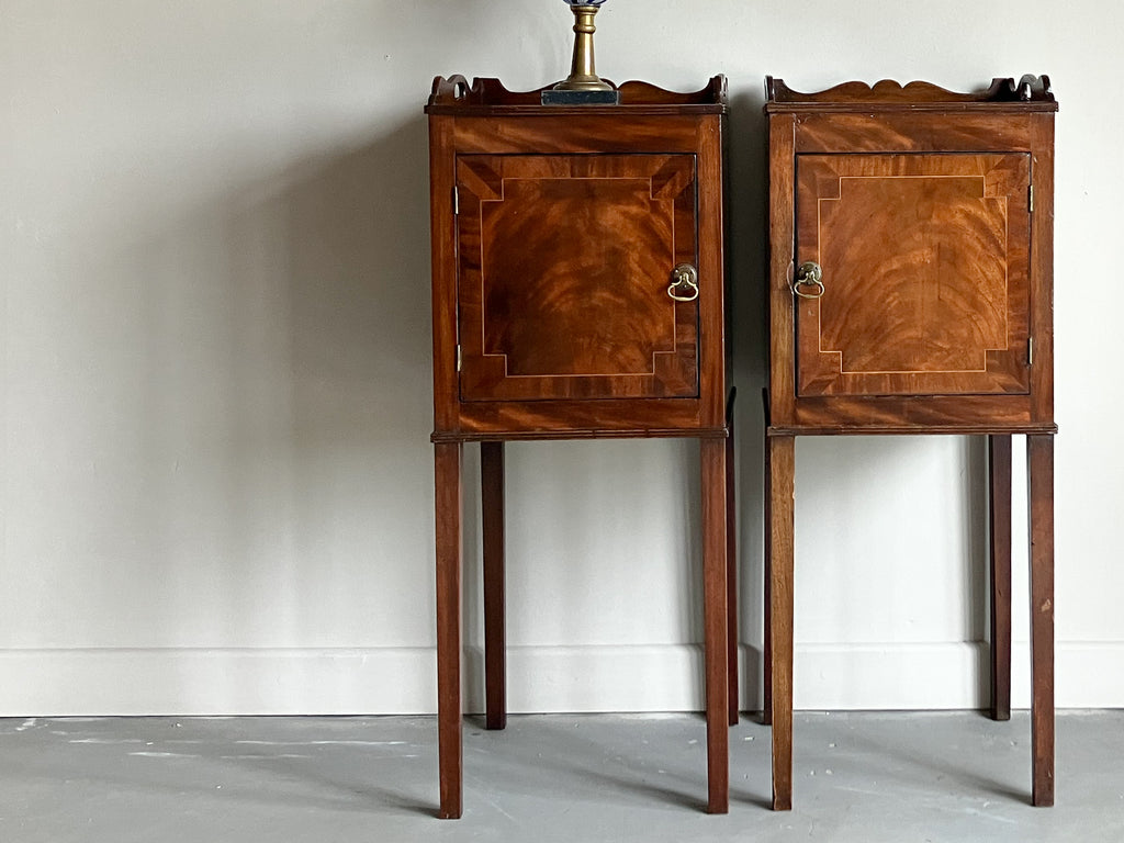 A Pair of George III Mahogany Pot Cupboards