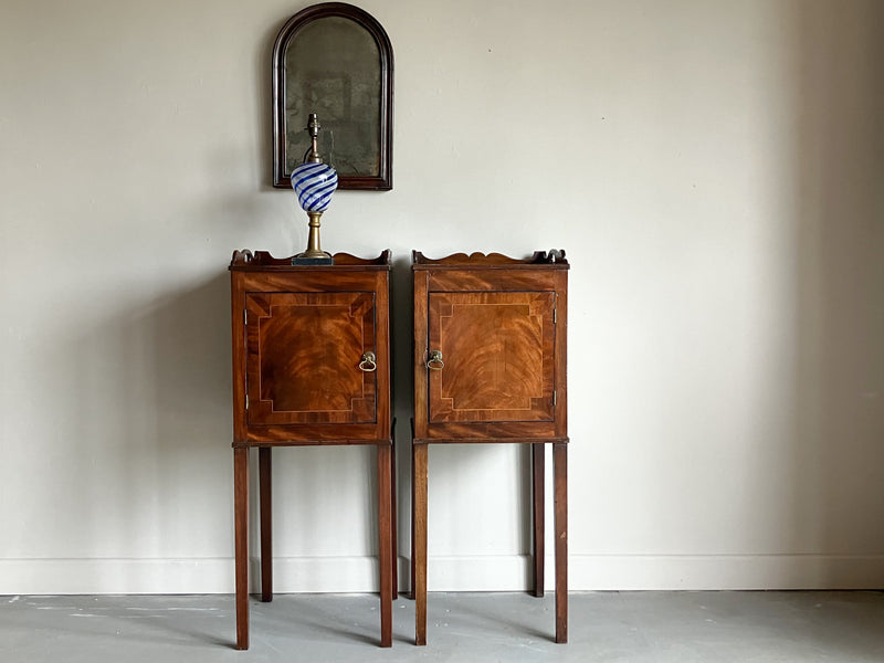 A Pair of George III Mahogany Pot Cupboards