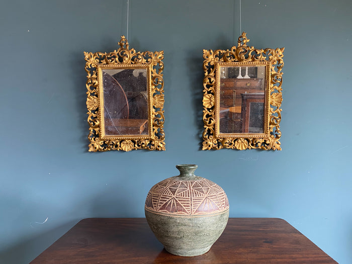 A Pair of 19th Century Florentine Giltwood Framed Mirrors