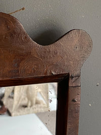 A Small Queen Anne Burr Walnut Mirror