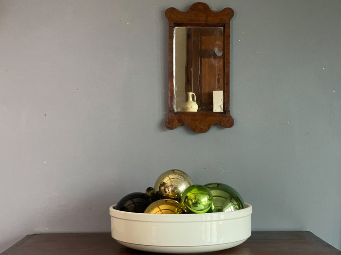 A Small Queen Anne Burr Walnut Mirror