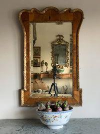 George II Walnut and Giltwood Mirror