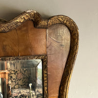 George II Walnut and Giltwood Mirror