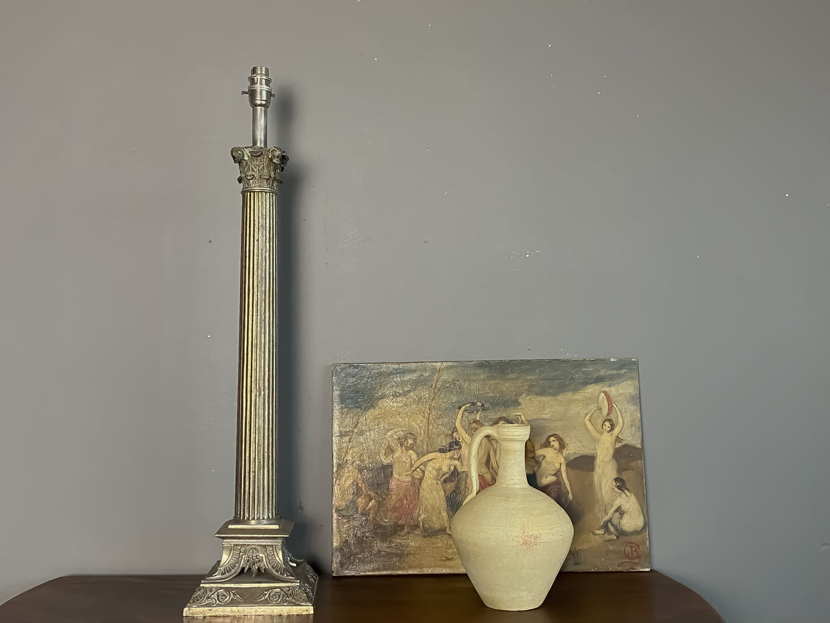 Large Early 20th Century Corinthian Column Lamp