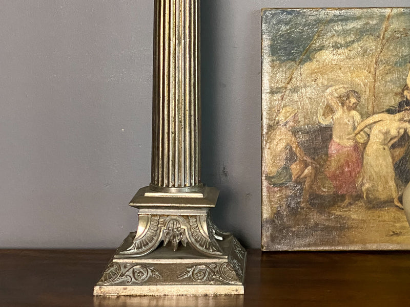 Large Early 20th Century Corinthian Column Lamp