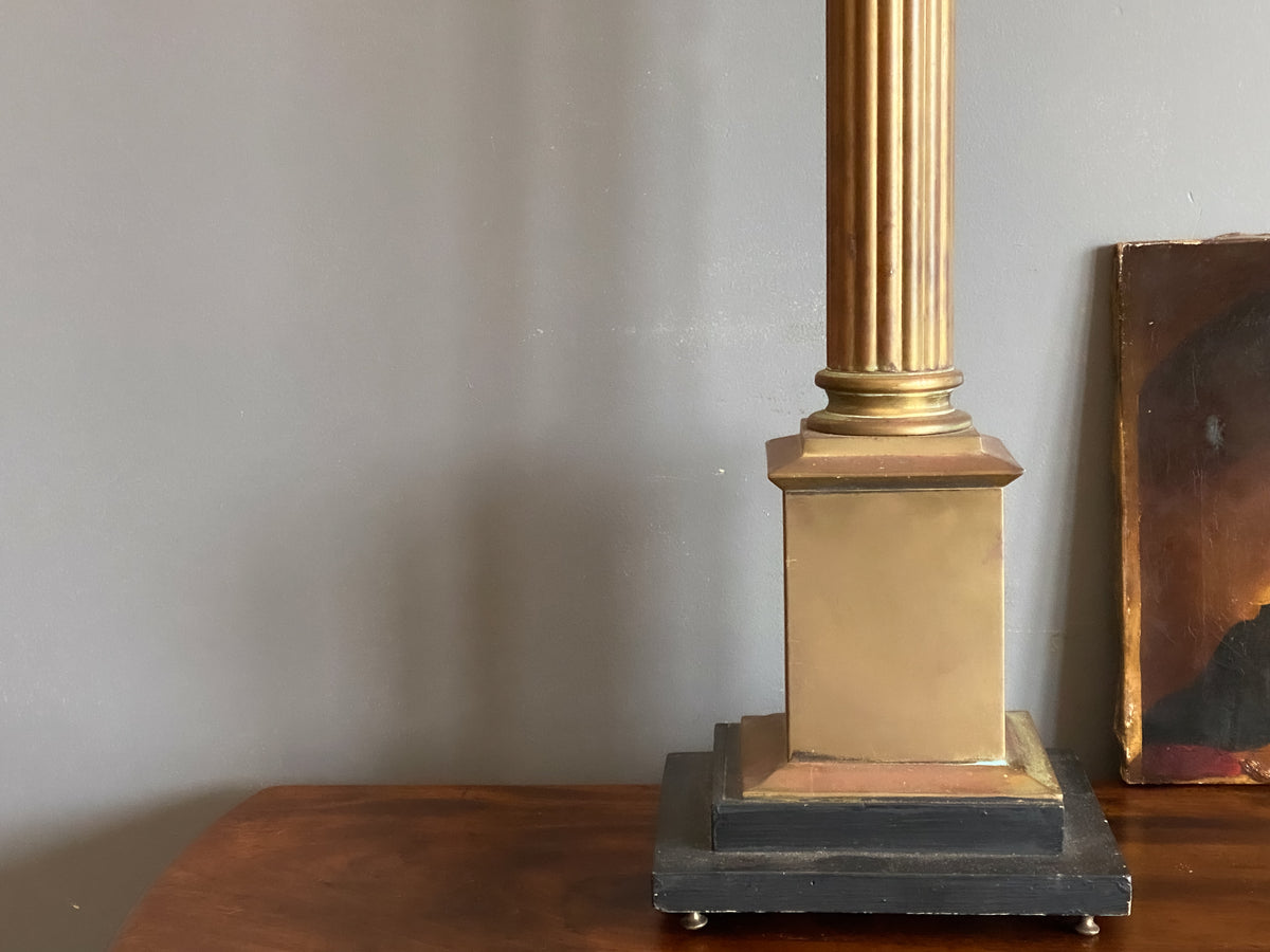 Mid Century Brass Column Lamp