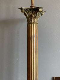 Mid Century Brass Column Lamp