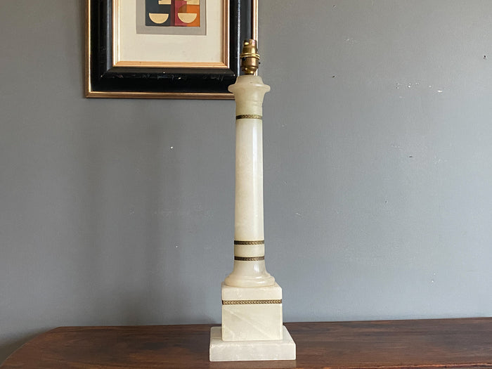 Early 20th Century Alabaster Column Lamp